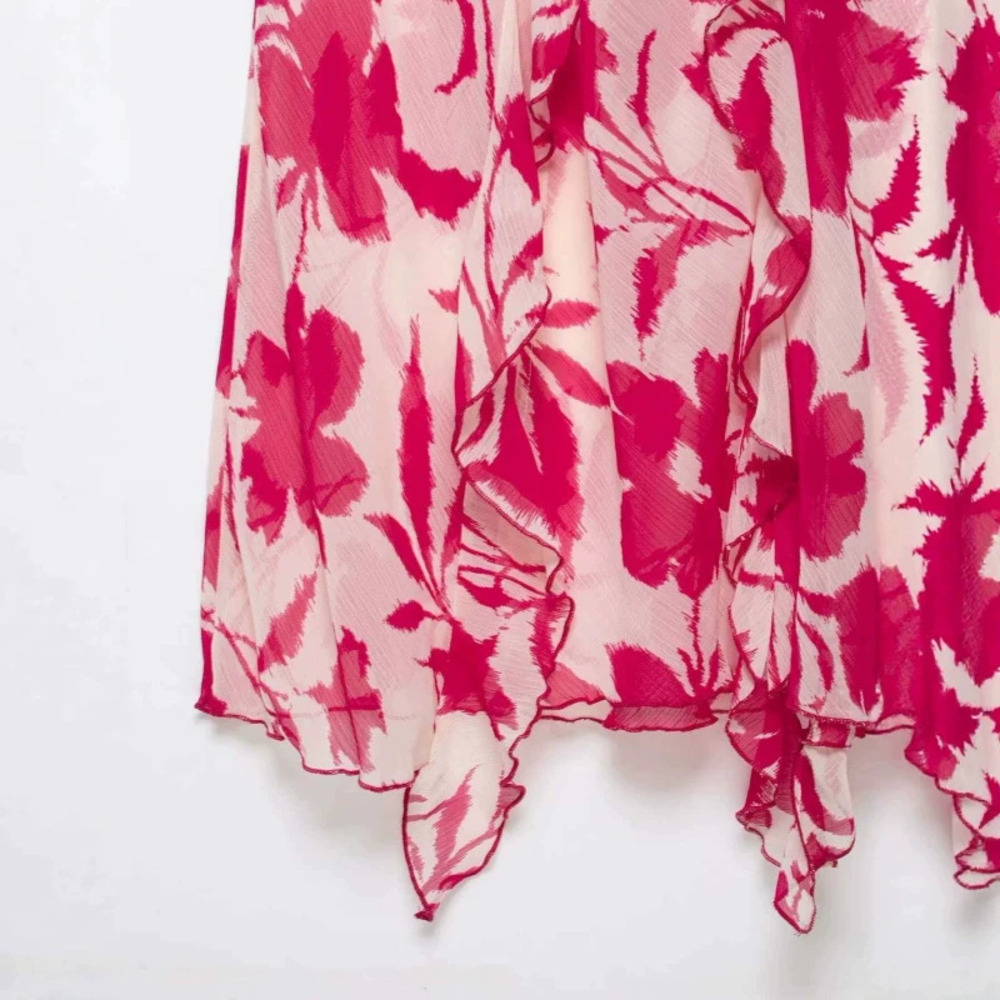 ZARA Summer Fashion Print Midi Slip Dress